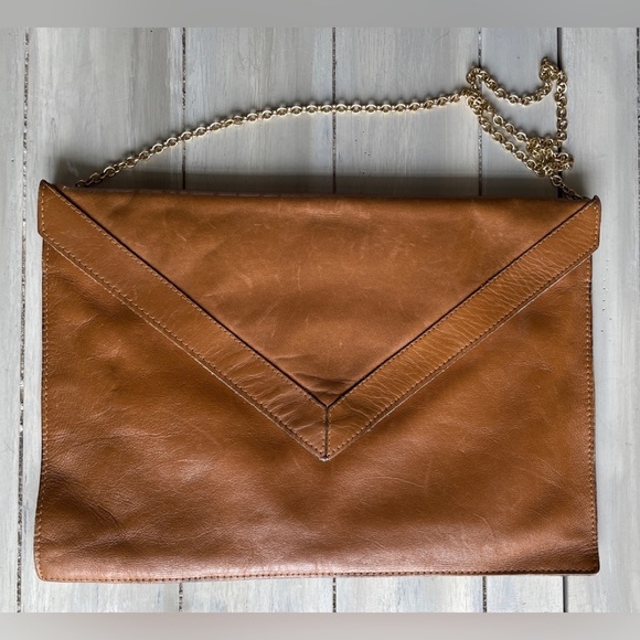 Source Unknown Handbags - Vintage Cognac Leather pocket book/ handbag